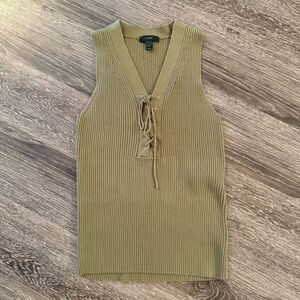 J. Crew Lace Up Sleeveless Ribbed Knit